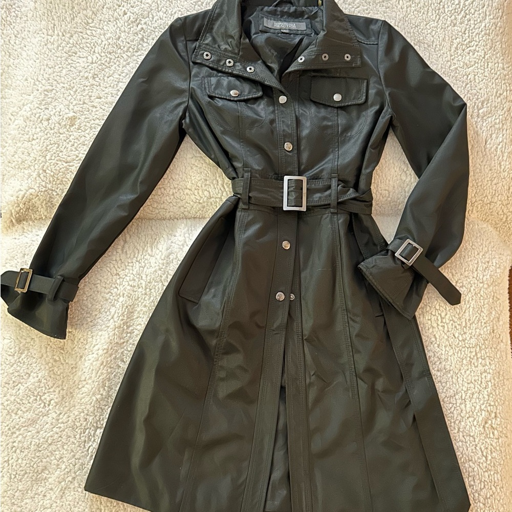 KENNETH COLE REACTION Chic Black Trench Coat